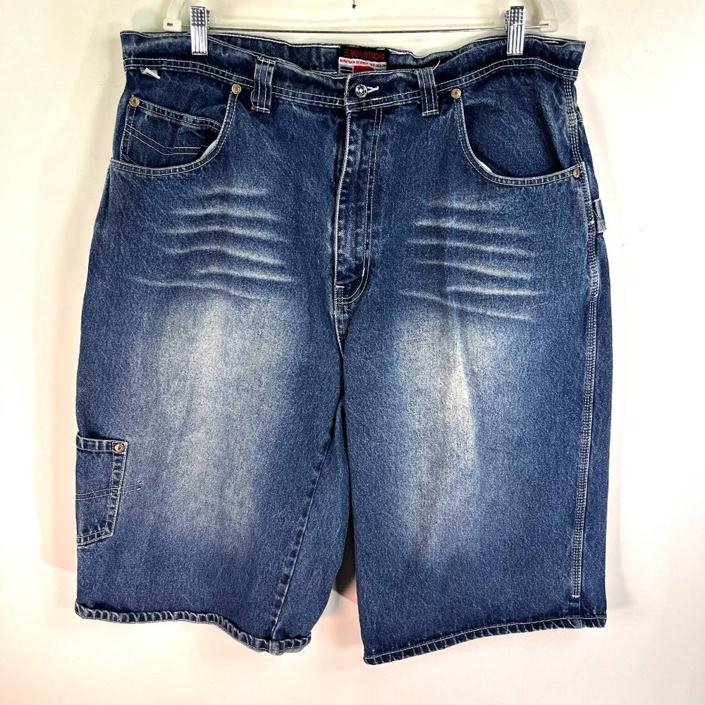 Evolution Denim Cargo Shorts Mens Size 40 Blue